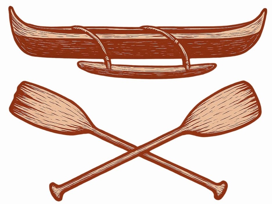 Outrigger canoe and crossed paddles – Kanaka Maoli Symbol of Ko Hawaiʻi Pae ʻĀina, Kingdom of the Hawaiian Islands, representing sovereignty, copyright copy claim protection, and divine body ownership by Harvey Ku Keliikoa
